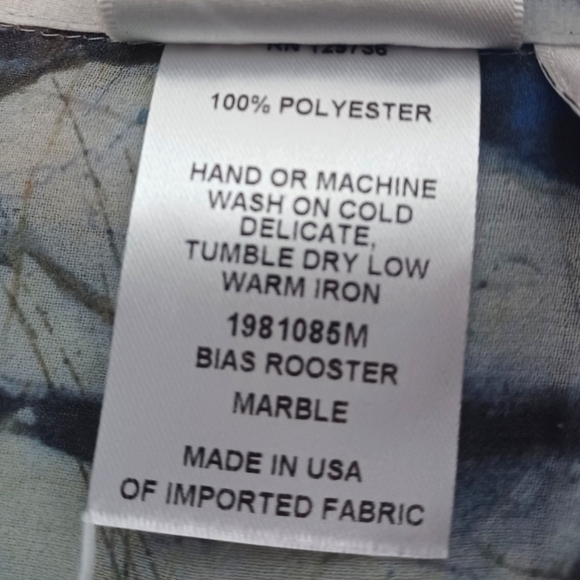 Finley Artsy Sheer Sz M Marble Artsy Button Down Front Long Sleeve Blouse - Picture 13 of 14